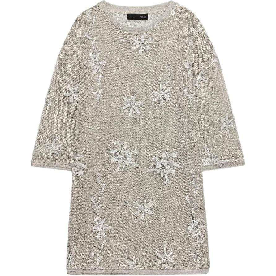 ZARA Knitwear Women's Silver Crew Neck Moderate