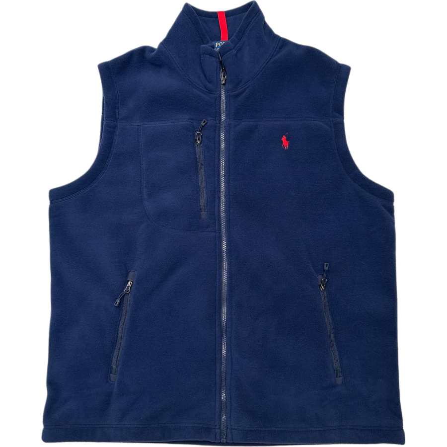 Polo Ralph Lauren Vests Men's Marine Blue Stand Collar Moderate Straight Fit
