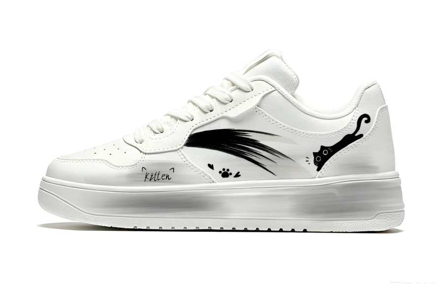 ANTA Skateboard Shoes Unisex Low Top Black