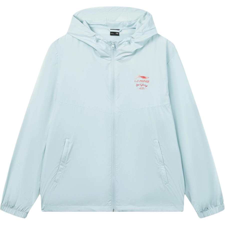 Li-Ning Li Ning China Culture Collection Trench Coats Men's Folk Blue Hooded Non Detachable Moderate Straight Fit