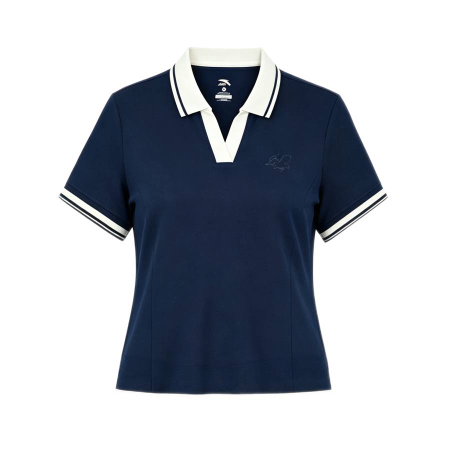 ANTA Polo Shirts Women's Midnight Black Lapel Thin Nipped In Waist