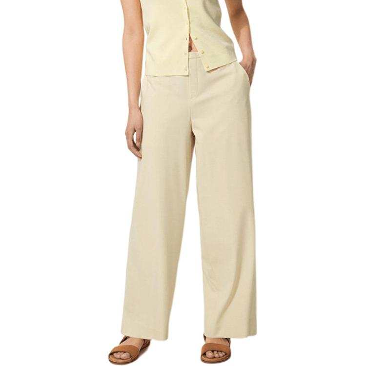 UNIQLO SS26 Casual Pants Women's Beige Moderate Straight Fit Pants