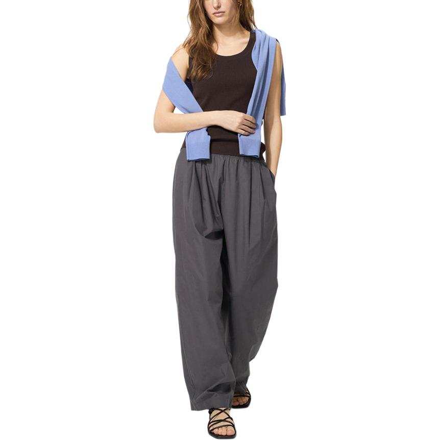 UNIQLO SS26 Casual Pants Women's Asphalt Gray Moderate Straight Fit Pants