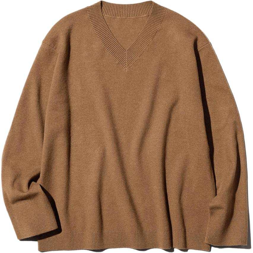 UNIQLO Sweaters Women's Brown V Neck Moderate Other