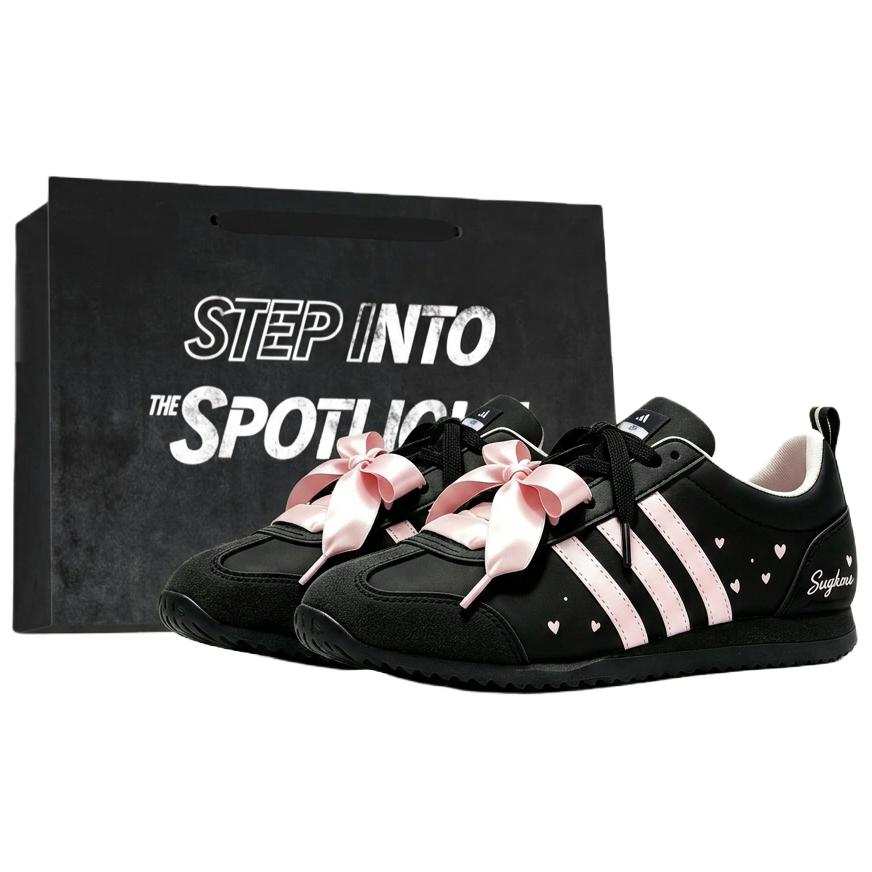 Adidas Adidas VS JOG 2.0 German Army Trainers Unisex Low Top Black Pink