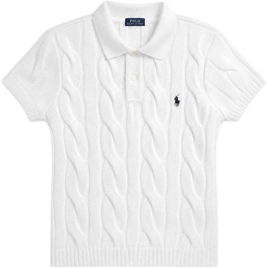 Polo Ralph Lauren Polo Shirts Women's White Polo Collar Moderate Straight Fit