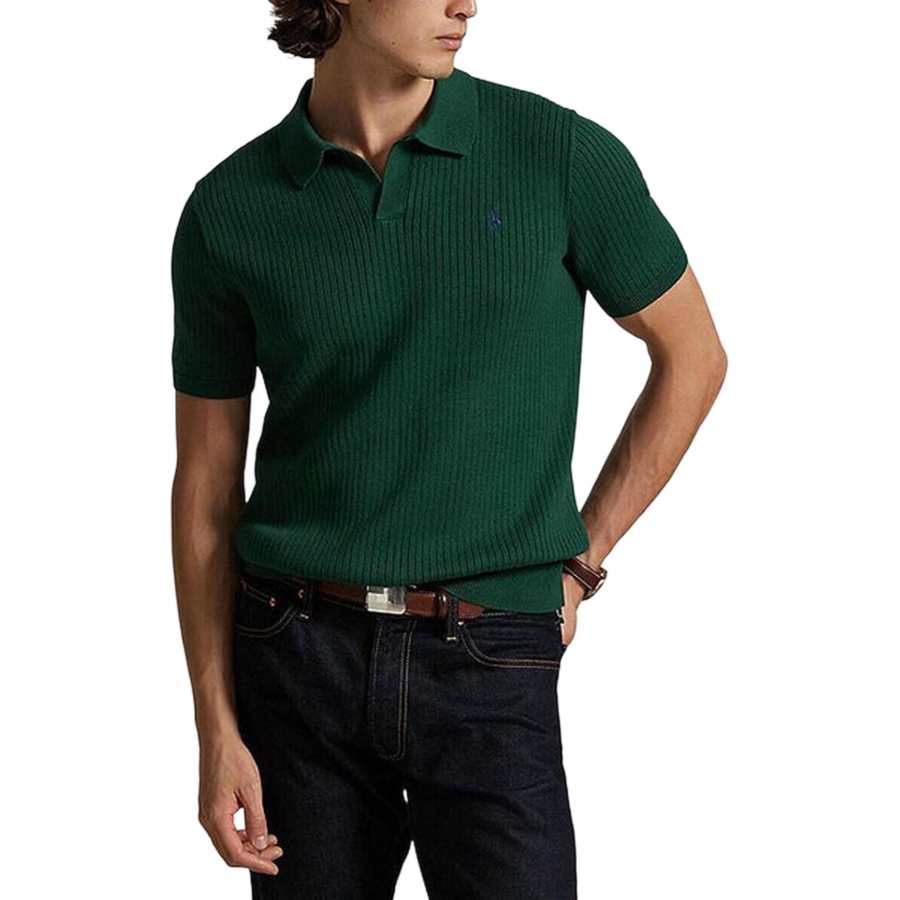 Polo Ralph Lauren Polo Shirts Men's Vintage Pine Green Polo Collar Moderate Straight Fit