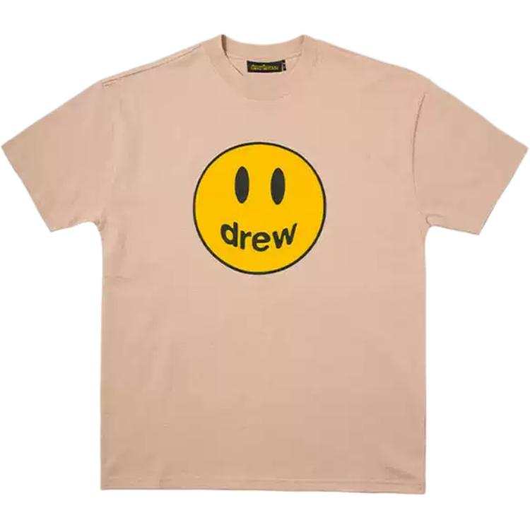 Drew house T Shirts Unisex Gray Pink Crew Neck Moderate Other