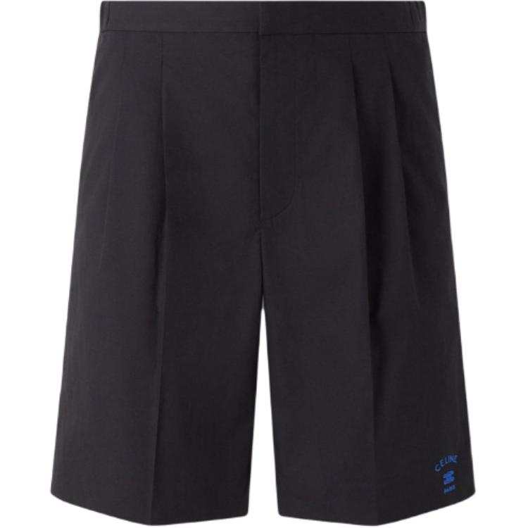 CELINE Casual Shorts Men's Black Moderate Straight Fit Pants
