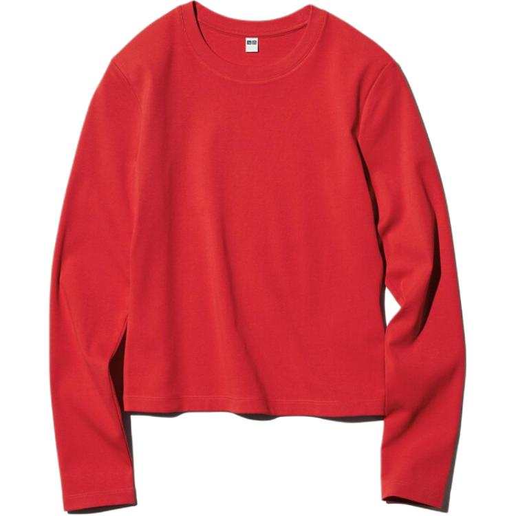 UNIQLO SS26 T Shirts Women's Coral Red Crew Neck