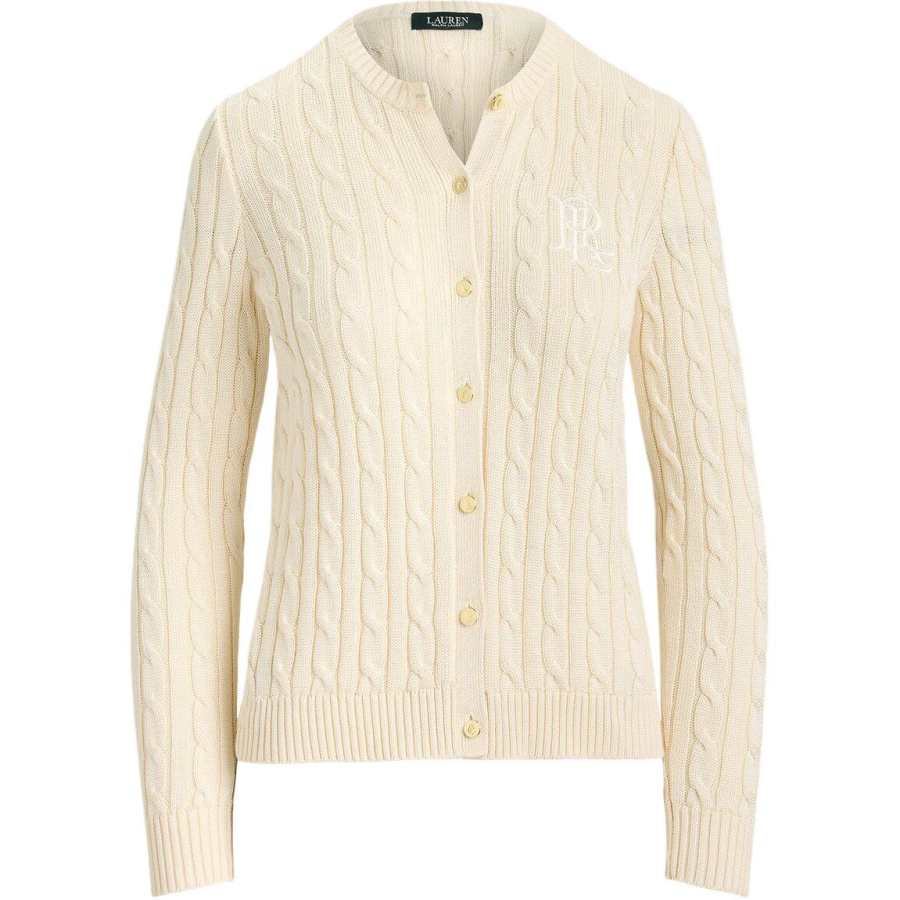 LAUREN RALPH LAUREN Knitwear Women's 101 Mascarpone Cream Crew Neck Moderate Nipped In Waist