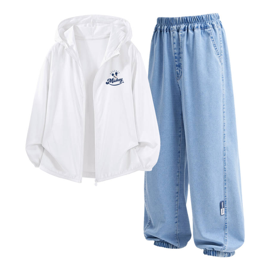 Disney Kids Casual Sportswear Hooded Non Detachable Thin Stretch Breathable