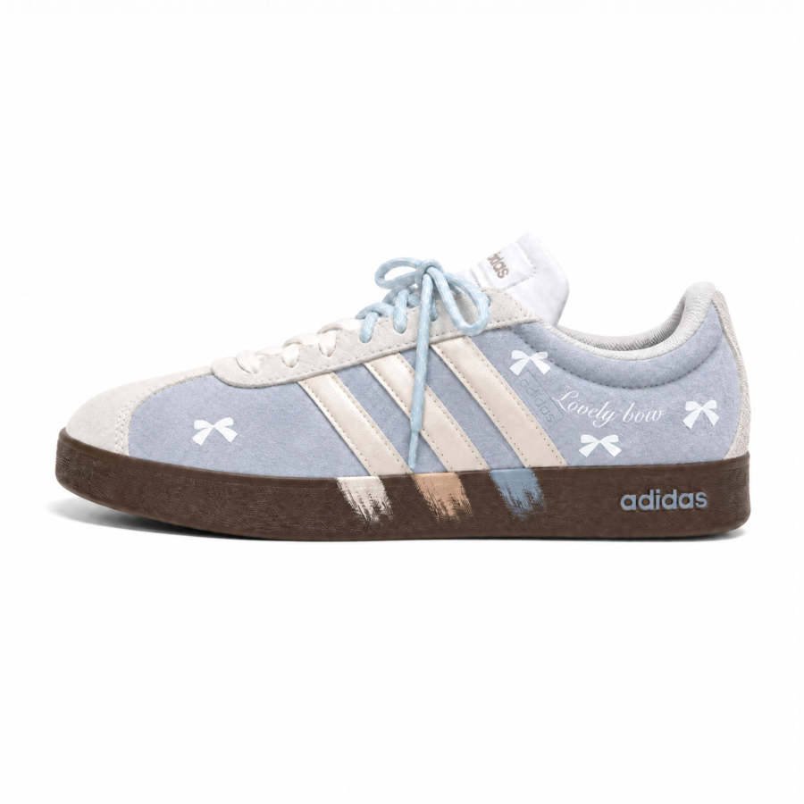 Adidas Adidas VL COURT 2.0 Skateboard Shoes Unisex Low Top White/Apricot