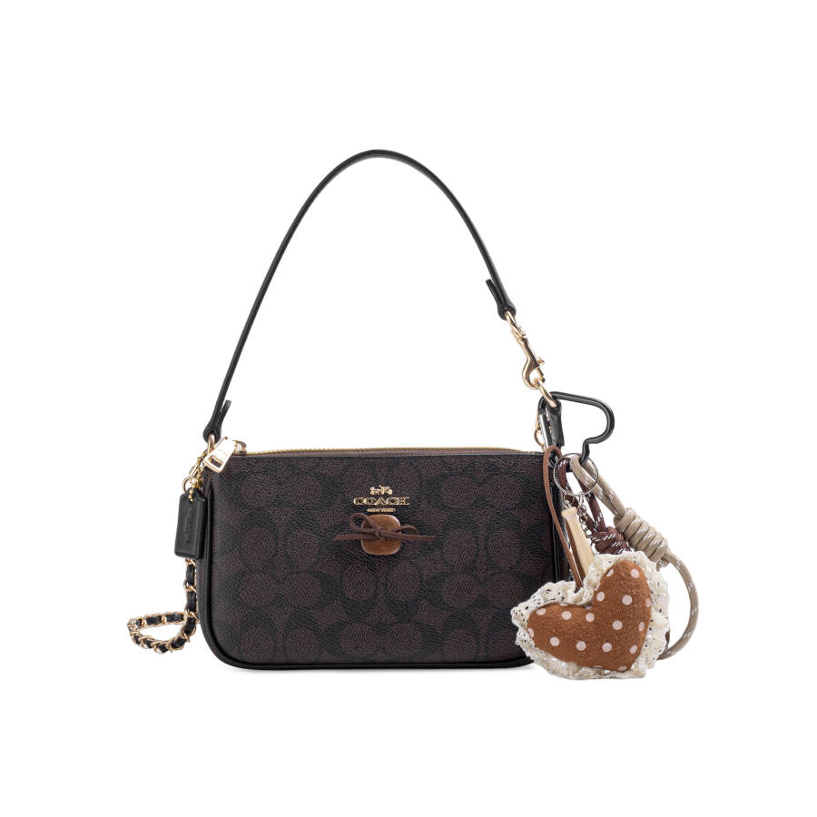 COACH Nolita Shoulder Bags Gold & Walnut Wood & Black