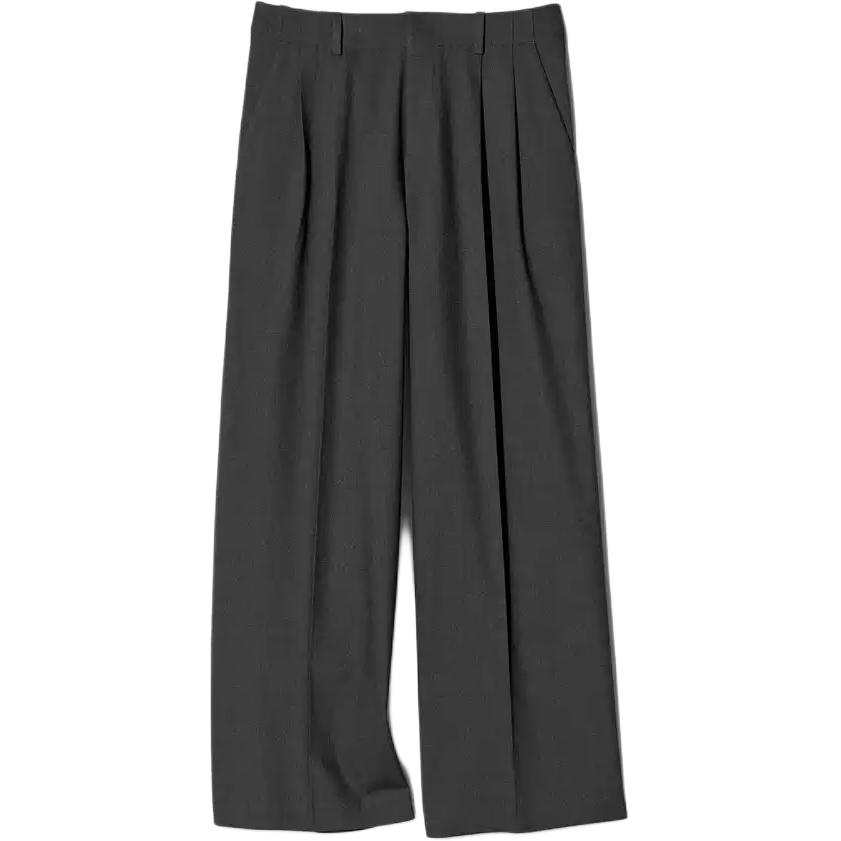 UNIQLO SS26 Suit Pants Unisex Dark Gray Moderate Wide Leg Pants