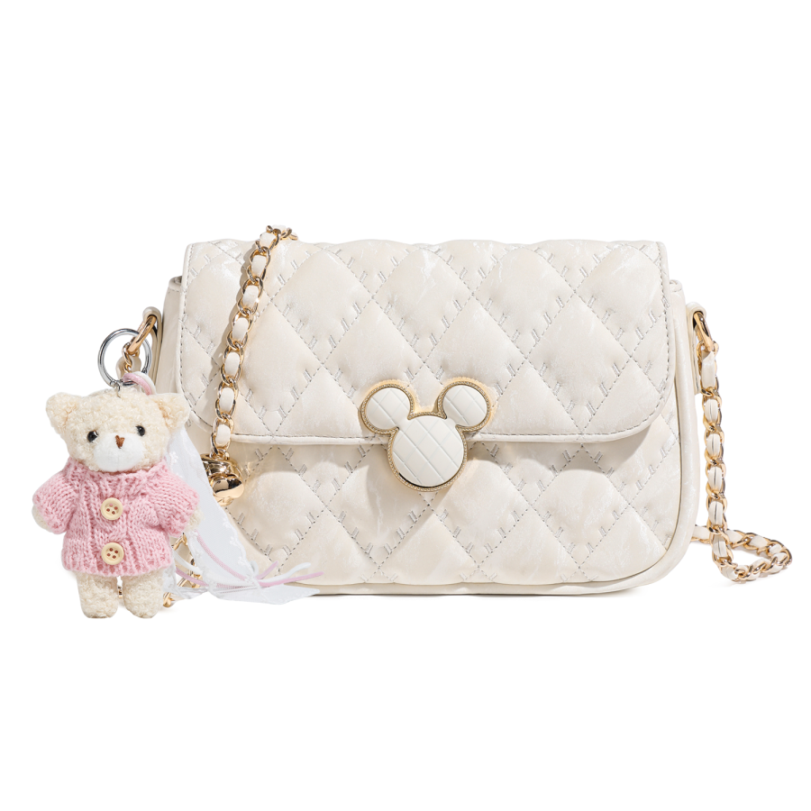 Disney Mickey Mouse Pu Shoulder Bags Medium Women's Black/White/Pink/Romantic Pink
