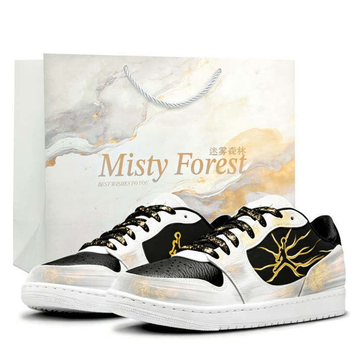 Jordan Jordan COURT CONNECT Skateboard Shoes Men's Low Top Black/White/Gold