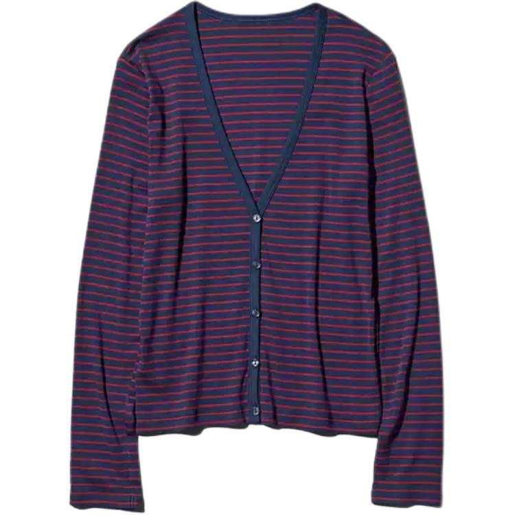 UNIQLO SS26 Knitwear Women's Navy Blue V Neck Moderate