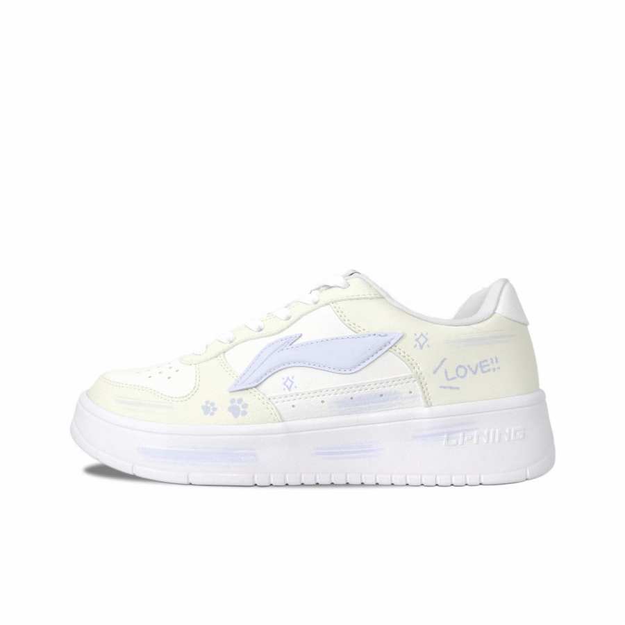 Li-Ning Li Ning Floating Boat Blue Claw Sweet Mist, Moon Dawn Synthetic Leather Cushioning Abrasion Resistant Low top