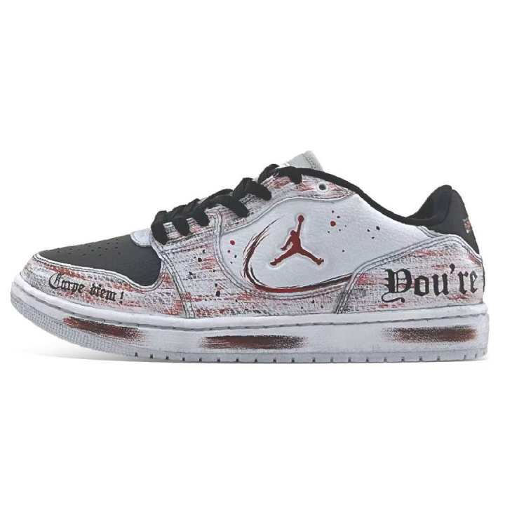 Jordan Jordan COURT CONNECT Skateboard Shoes Men's Low Top Black/Red/Gray