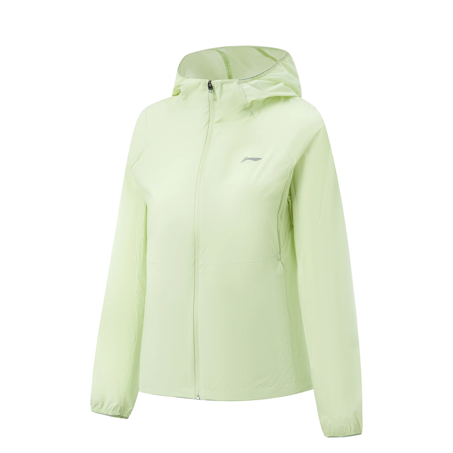 Li-Ning Li Ning Running Collection Trench Coats Women's Tale Green Hooded Non Detachable Moderate Straight Fit