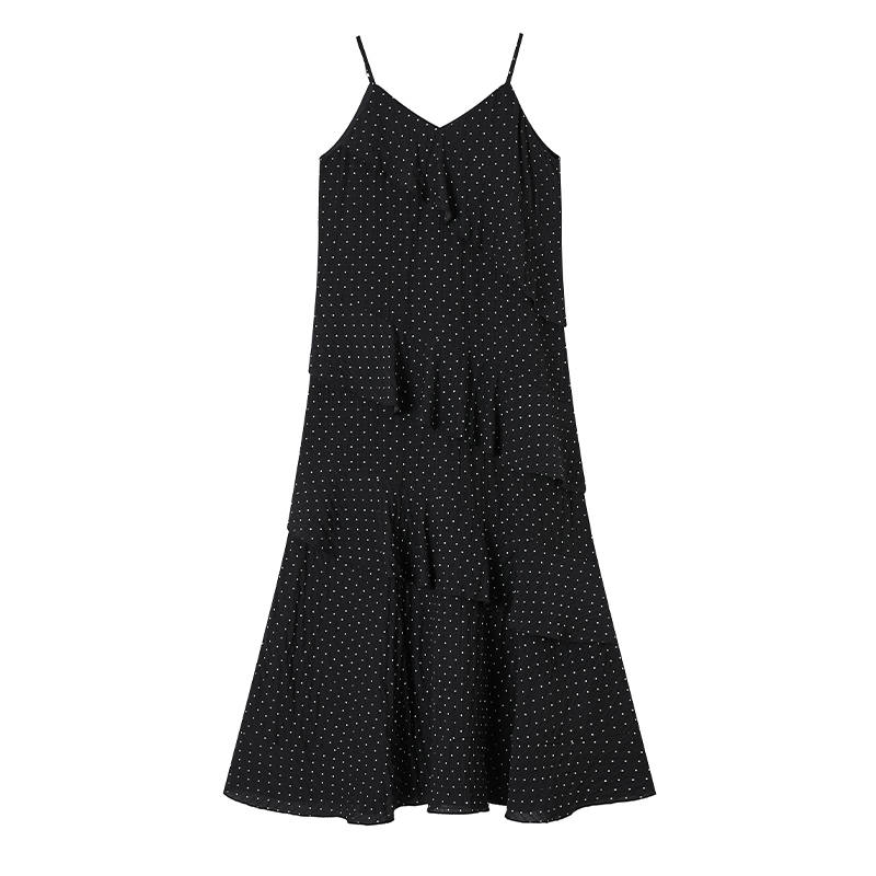 XIANGYING Sleeveless Dresses Women's Camisole Thin Midi Skirt