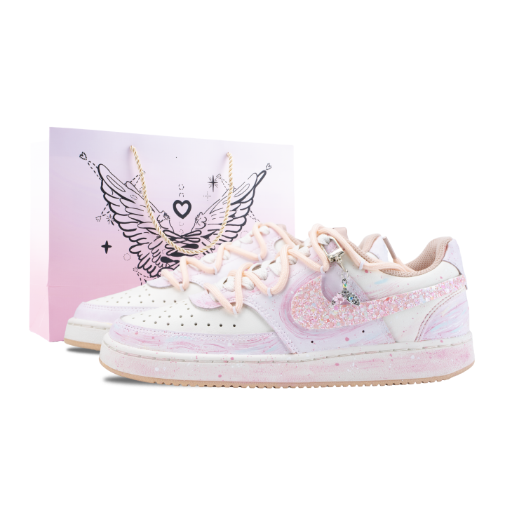 Nike Nike Court Vision Skateboard Shoes Women's Low Top White/Pink