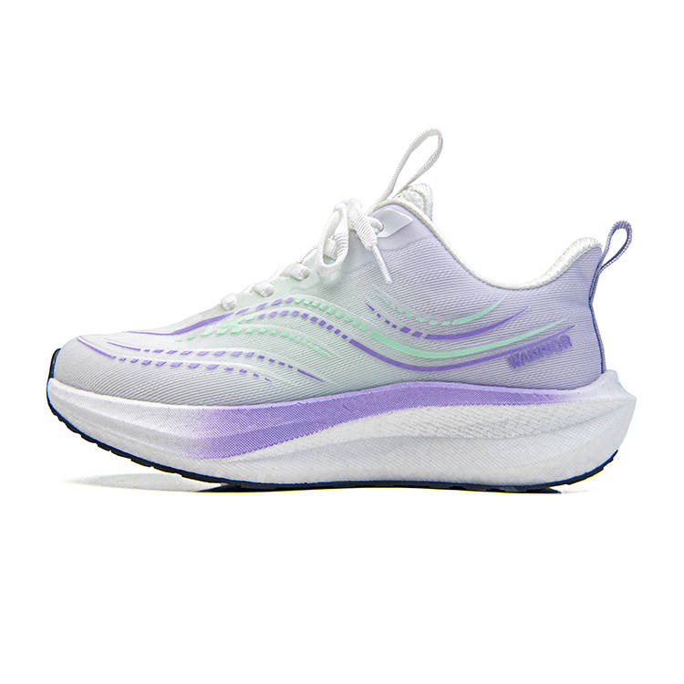 WARRIOR Running Shoes Women's Low Top Light Purple White Silver