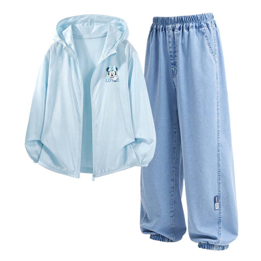 Disney Kids Casual Sportswear Hooded Non Detachable Thin Stretch Breathable