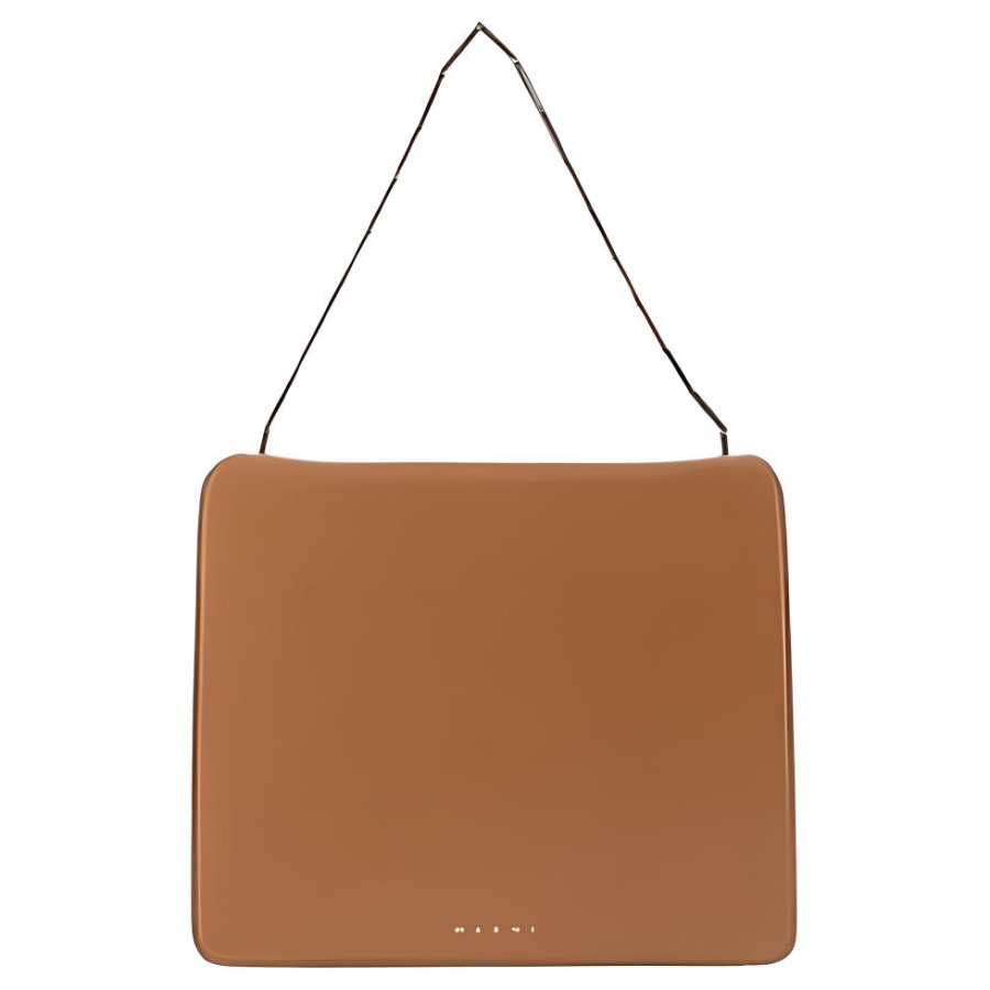 MARNI Cow Leather One Shoulder Handbag Women's Camel