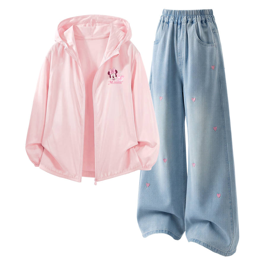 Disney Kids Casual Sportswear Hooded Non Detachable Thin Stretch Breathable