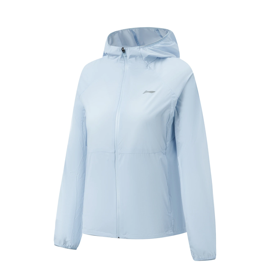 Li-Ning Li Ning Running Collection Trench Coats Women's First Frost Blue Hooded Non Detachable Moderate Straight Fit