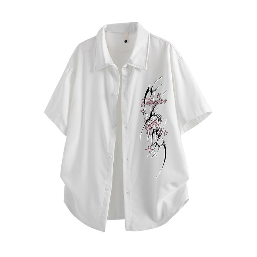 PAL ONGACO Shirts Unisex Lapel Thin Straight Fit