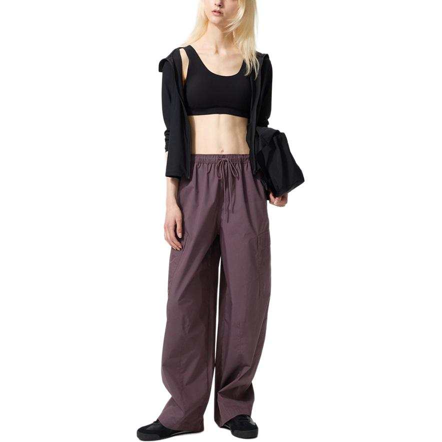 UNIQLO SS26 Casual Pants Women's Dark Purple Moderate Straight Fit Pants