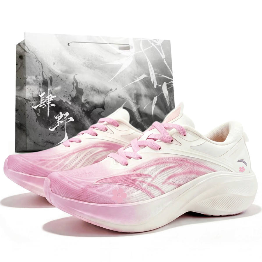 ANTA Leaf 5.0 Running Shoes Women's Low Top Pink & White Gradient & Blue & Purple