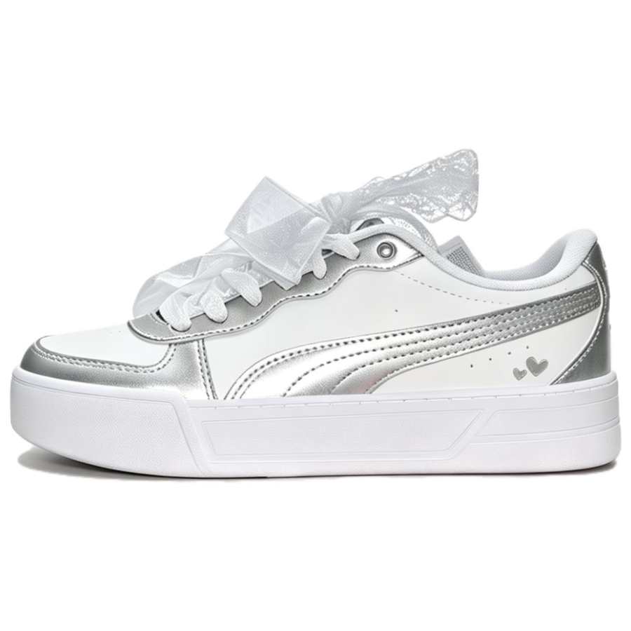 PUMA Skye Skateboard Shoes Women's Low Top Silver