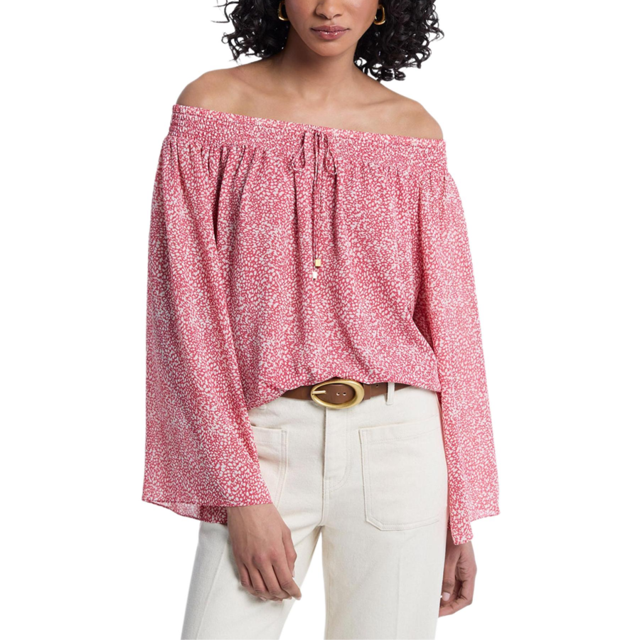 MICHAEL KORS Chiffon Shirts Women's Pink Boat Neck Moderate Other