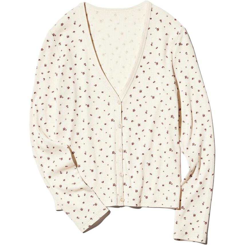 UNIQLO SS26 Knitwear Women's Ivory V Neck Moderate