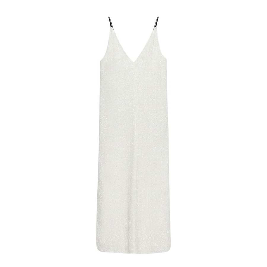 ZARA ZW Slip Dresses Women's White V Neck Moderate