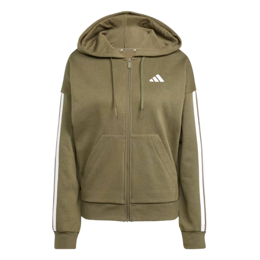 Adidas Adidas ESSENTIALS Sweatshirts Women's Olive Green/White Hooded Non Detachable Moderate