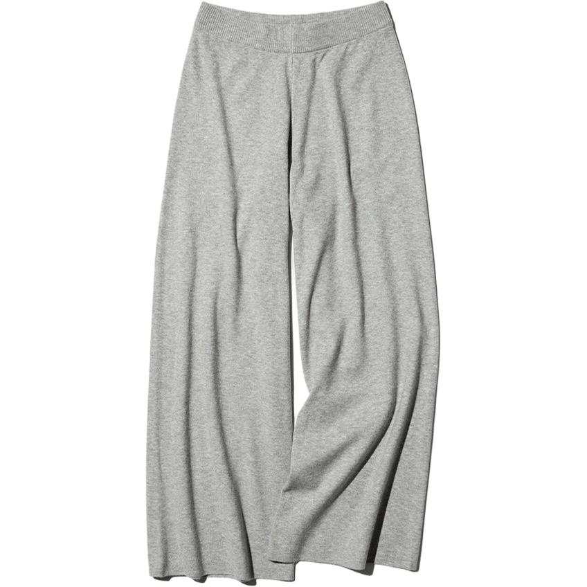 UNIQLO Knitted Sweatpants Women's Gray Moderate Straight Fit Pants