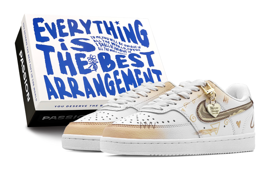 Nike Nike Court Vision 1 Romantic Treat, Girly, Caramel Cappuccino Slip Resistant Abrasion Resistant