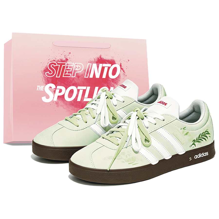 Adidas Adidas VL COURT 2.0 Skateboard Shoes Unisex Low Top White/Green
