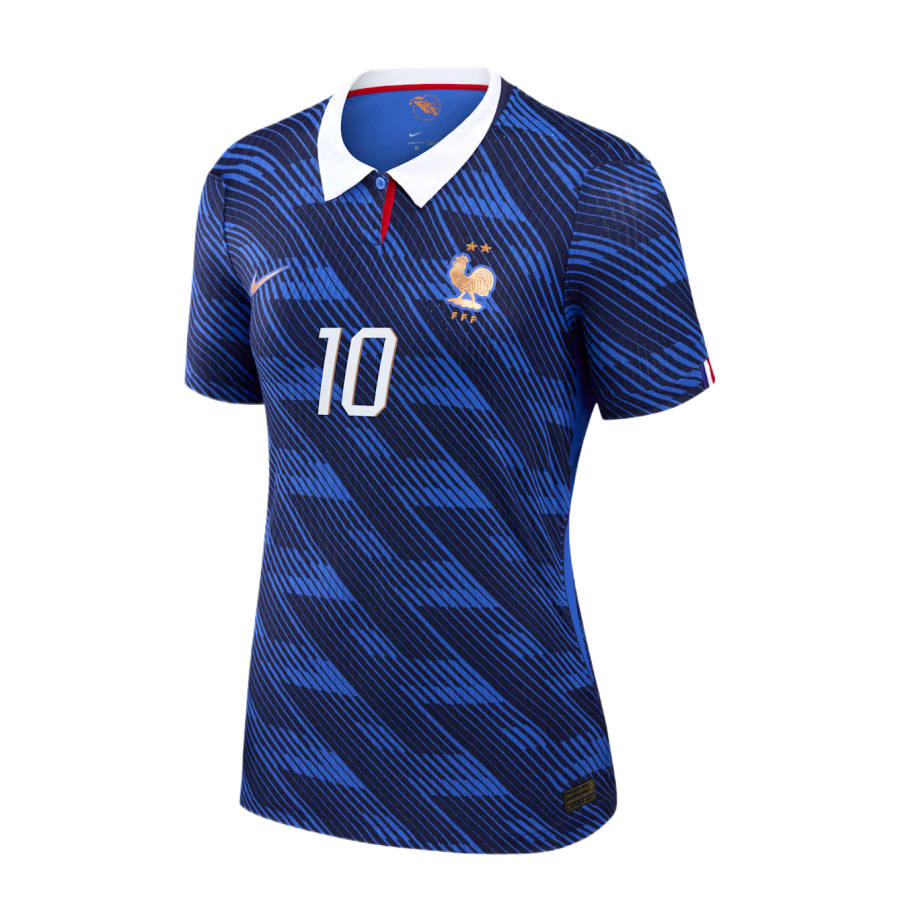Nike Nike France National Team Soccer Jerseys Women's Blue Lapel Moderate
