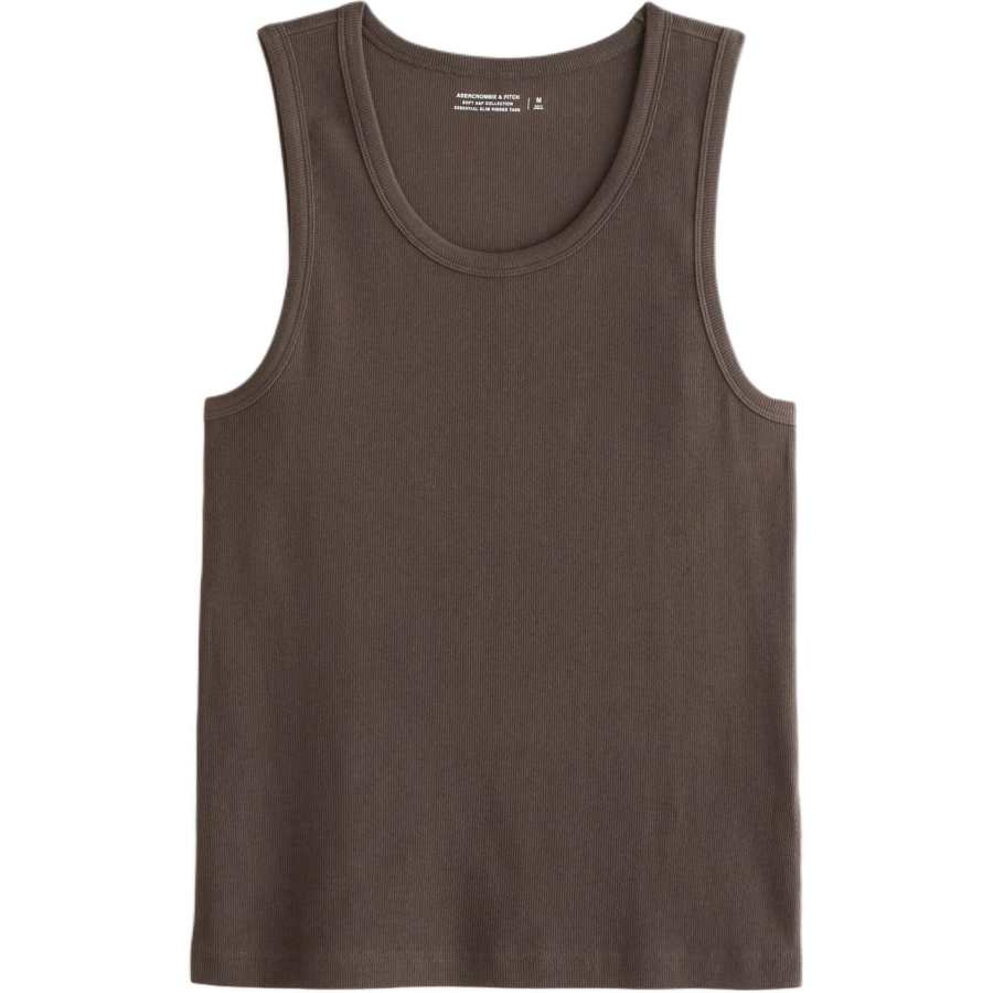 Abercrombie&Fitch Tank Tops Men's Chocolates Brown Crew Neck Moderate