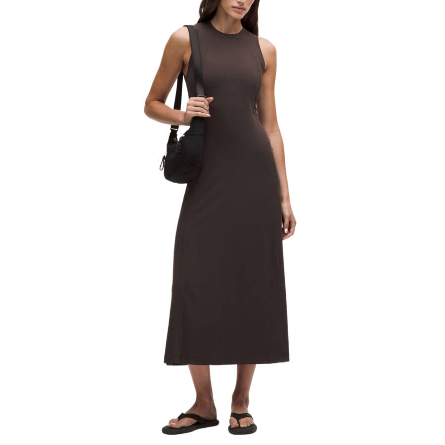 Lululemon Sleeveless Dresses Women's Rosewood Muse Umber/MAMU Crew Neck Moderate Midi Skirt
