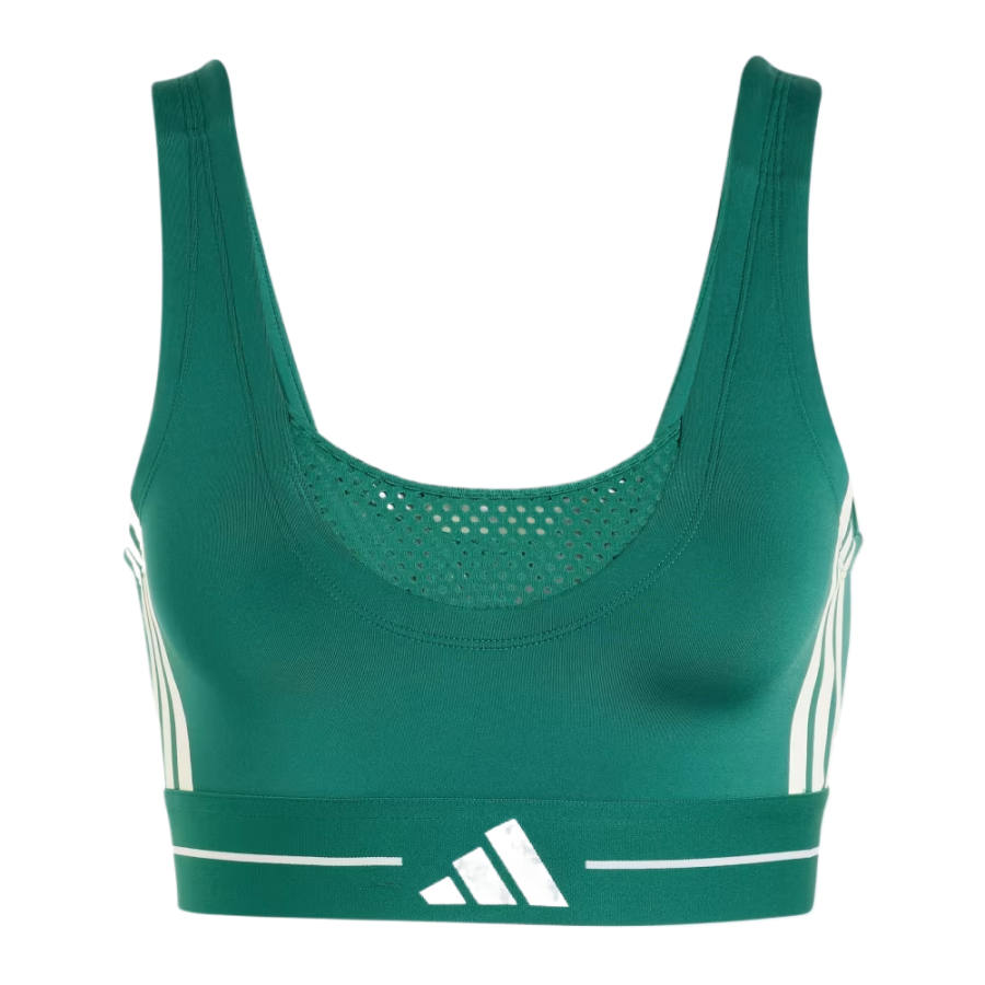 Adidas Adidas Hyperglam Sports Underwear Women's Preppy Green Crew Neck Moderate