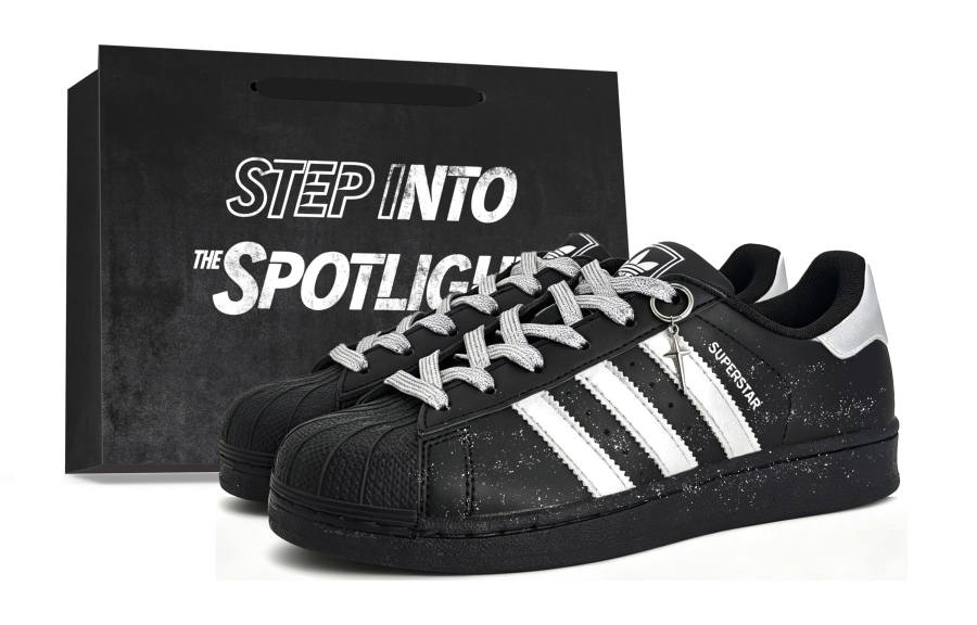 Adidas Originals Superstar 2 Skateboard Shoes Unisex Low Top Black & White Silver