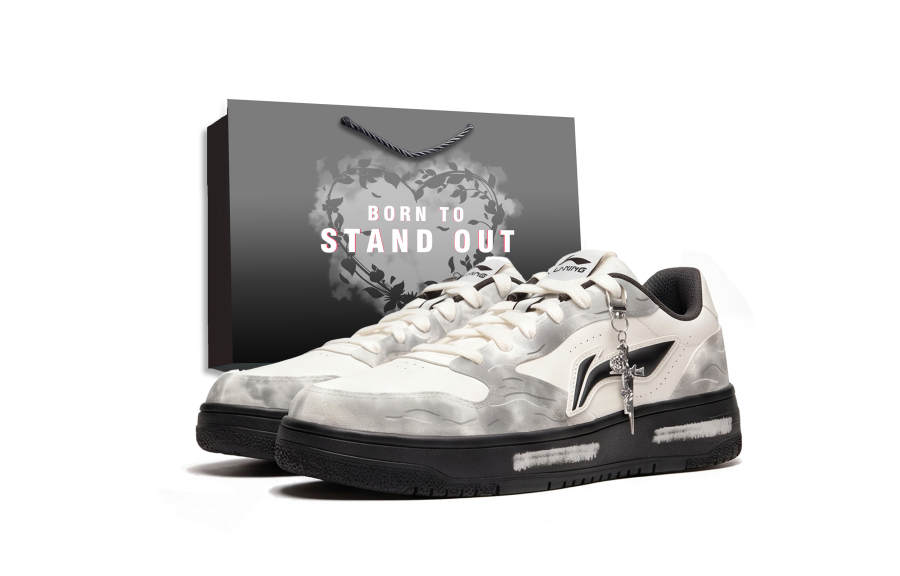 Li-Ning Li Ning Tianji Soft Skateboard Shoes Men's Low Top White Gray