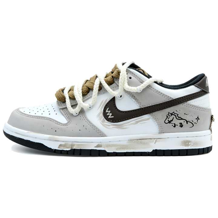 Nike Nike Dunk Skateboard Shoes Unisex Low Top White/Brown/Coffee